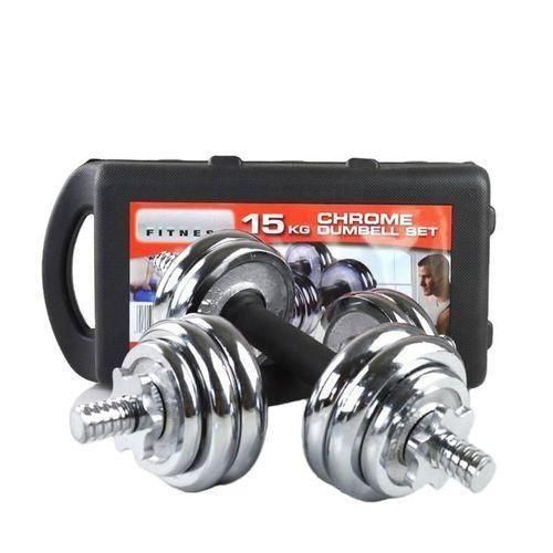 Dumbbells 15Kg Set - Silver, Black