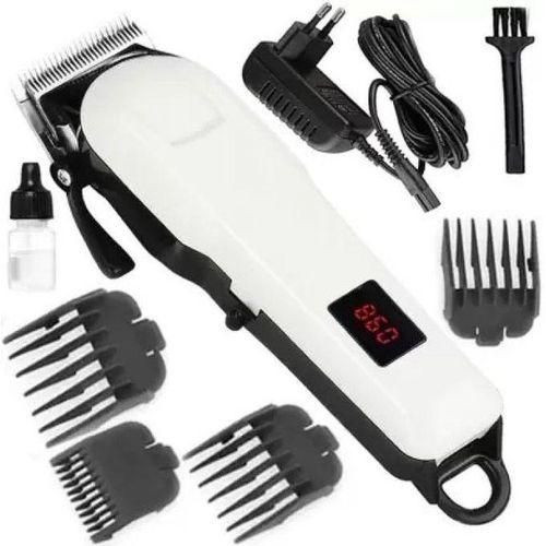 Hair Trimmer Rechargeable Shaving Clipper Beard Shaver - White/Black