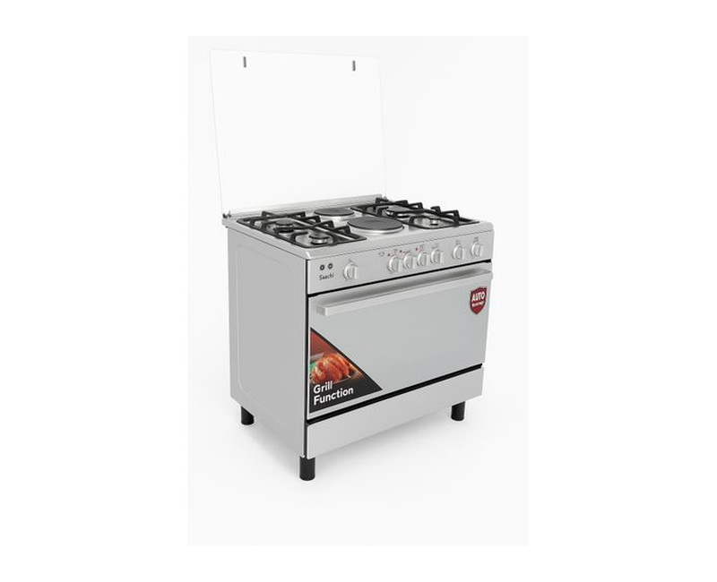 Saachi 90x60cm 4 Gas Cooker And 2 Electric Plates NL-GAS- 6364SS ? Silver