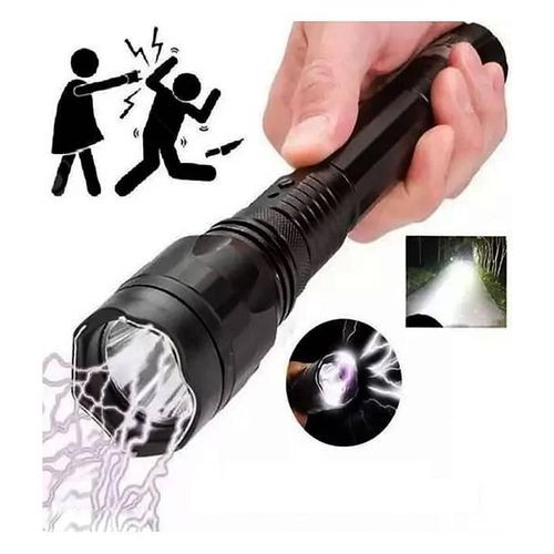 Stun Gun Militant Rechargeable Led Torch With Electric Shock-Black