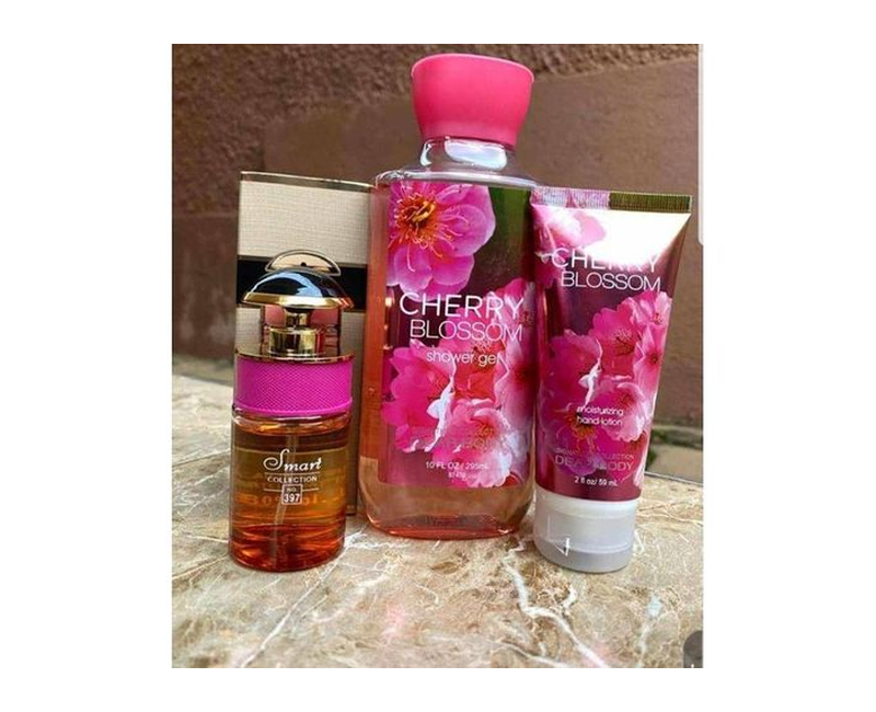 Dear Body Cherry Blossom Hand Lotion, Shower Gel And Smart Collection Perfume