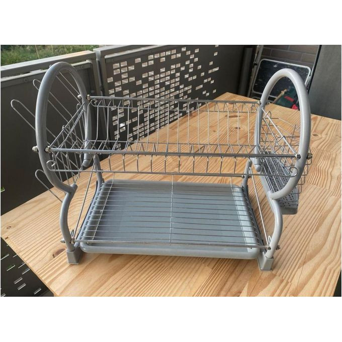 Quality 2Layer Dish Rack- Color,Silver, Gray & Black