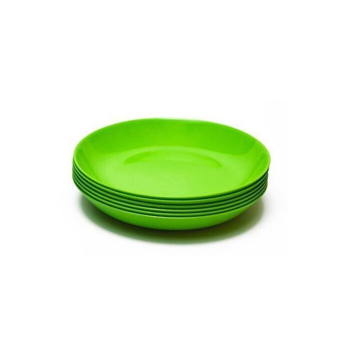 Melamine Dinner Plates 6pcs: Green
