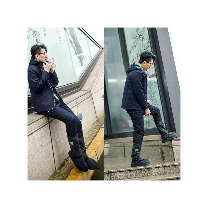 Apair Of Rainproof Shoe Cover, Waterproof Rainy Day, Non-Slip, Thickened And Water-resistant, Outdoor Sandproof High-Top Cycling Shoe Cover For Men And Women, Snowproof And Rainproof Boot Cover