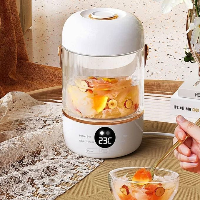 500ml Smart Electric Cooking Cup With Single Plug, Portable Soup And Cereal Cooking Pot For College Rooms And Small Apartments- Color White