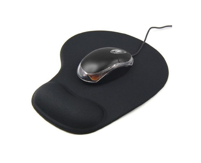 Soft Mouse Pad With Wrist Support - Black