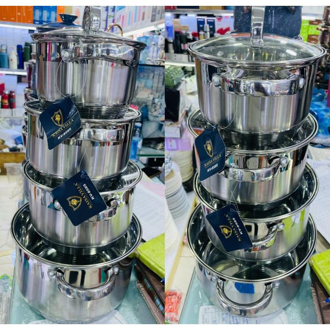 Kaisa Villa 4Pc Stainless Steel Cookware & Serving Dishes- Color, Silver