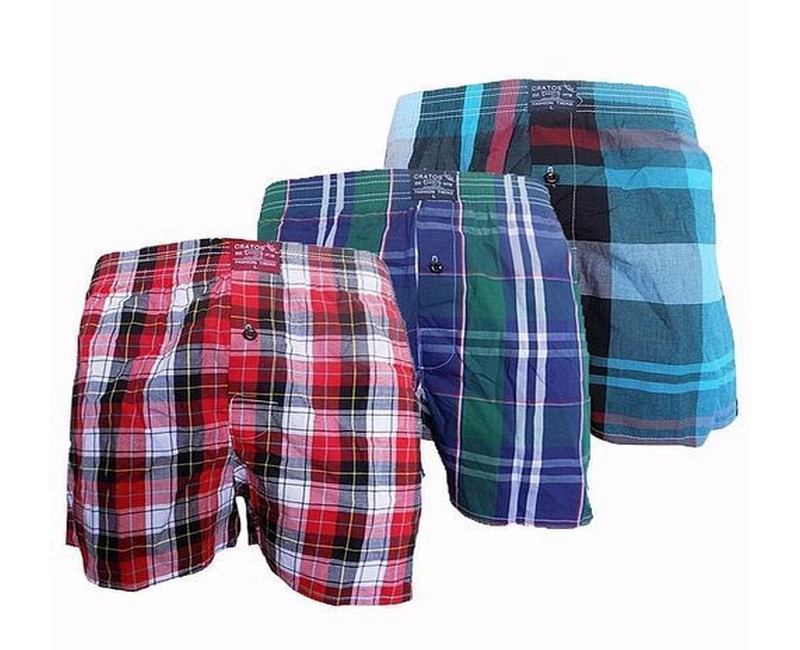 3 Pack Of Checkered Men's Boxers - Multi-colored