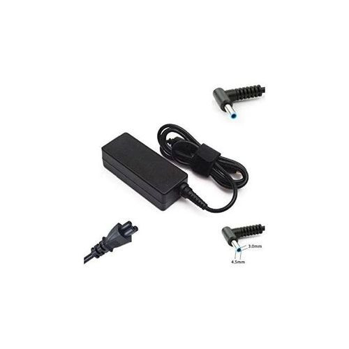 HP Full Small Pin Laptop Adapter Charger and Power Cable - Black