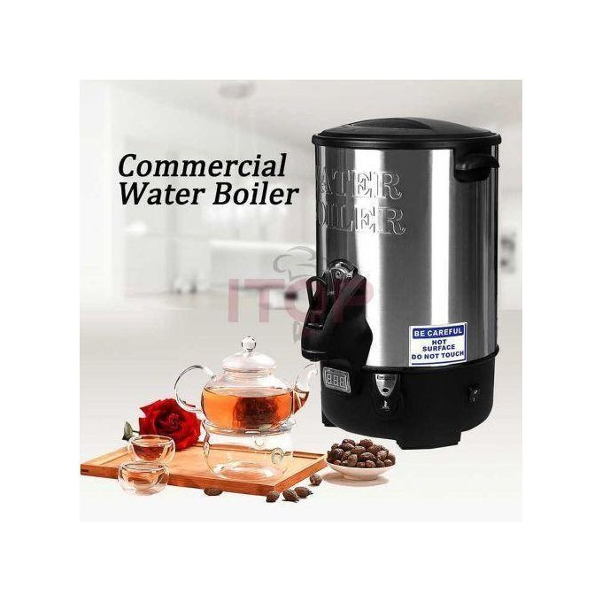 Commercial Electric 20 Litre Commercial Hot Water Boiler Tea Urn Warmer- Black -Silver