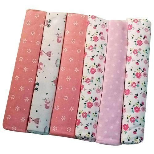 Baby 6Pcs/Pack 100% Cotton Baby Receiving Bedsheets - Multicolor And Fashion Varies