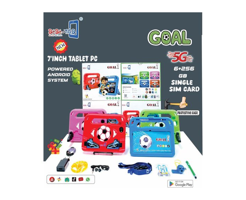 BEBE TAB Goal Android Kids Tablet WiFi+Simcard 7" 256B 6GB - Multicolor