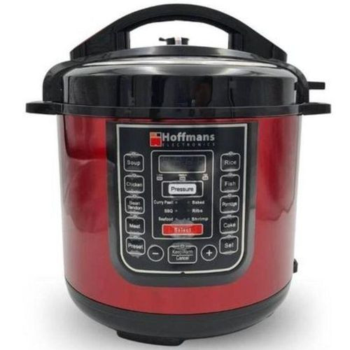 Hoffmans Electric Pressure Cooker 6.5 Litres Color May Differ - Silver/Red