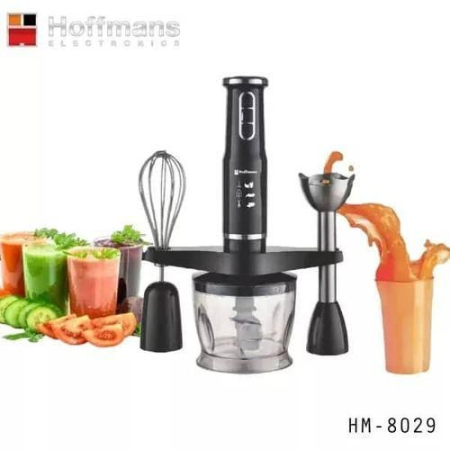 Hoffmans 5 In 1 Stainless Small Immersion Electric Handheld Stick Blender and Mixer set With With Egg Whisk Attachment Mixing Beaker And BPA-FreeFood Chopper Bowl- Multicolor