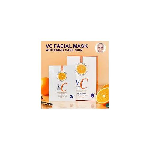 10pcs Fruit VC Facial Mask Moisturizing Face Mask Natural Vitamin C Face Masque Moisturizing Face Covers Daily Care Facial Sheet - White