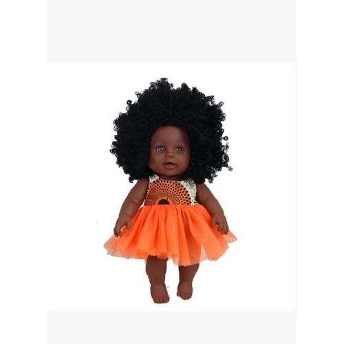 A-Waroom Black Dolls 12 Inch Black African American Doll With Dress Baby Doll For Kids Gift Cloth Color And Design May Differ - Multicolor