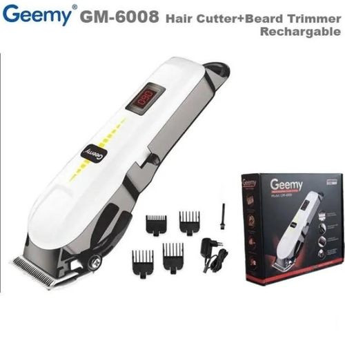 Geemy Hair Trimmer Rechargeable Shaving Clipper Beard Shaver -Black,White