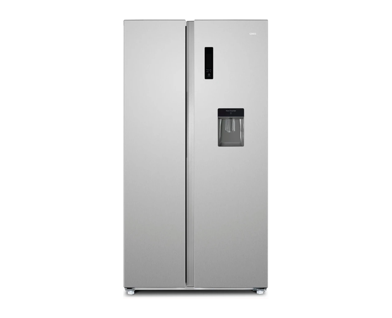 CHIQ 800L FRIDGE SIDE BY SIDE SILVER with WATER DISPNSER