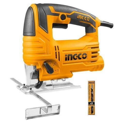 INGCO Jig Saw, 800-3000rpm 4 Step Pendulum Function 5 Variable Speed Control Power Saw With 3pcs Saw Blades Jigsaw -Yellow