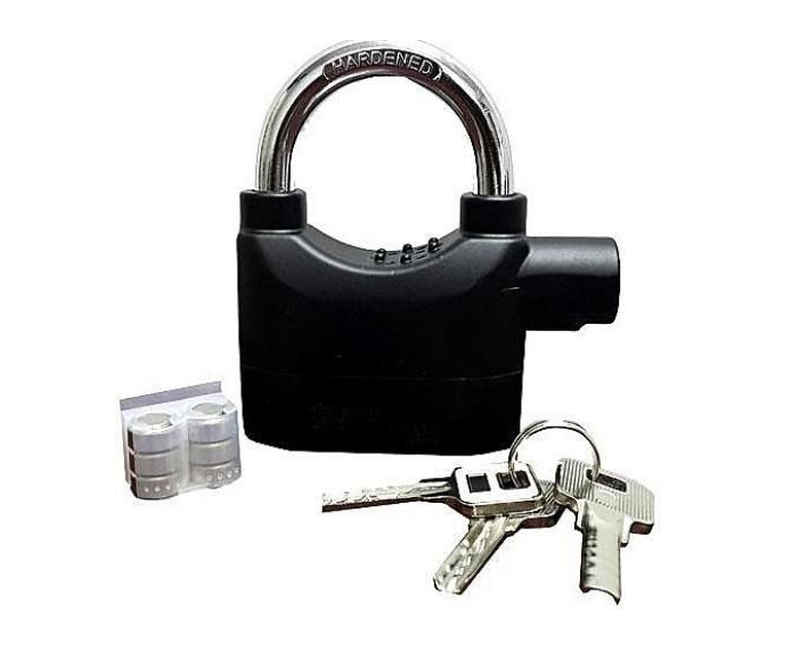 Kinbar Siren Alarm Padlock -Zinc Alloy - Black