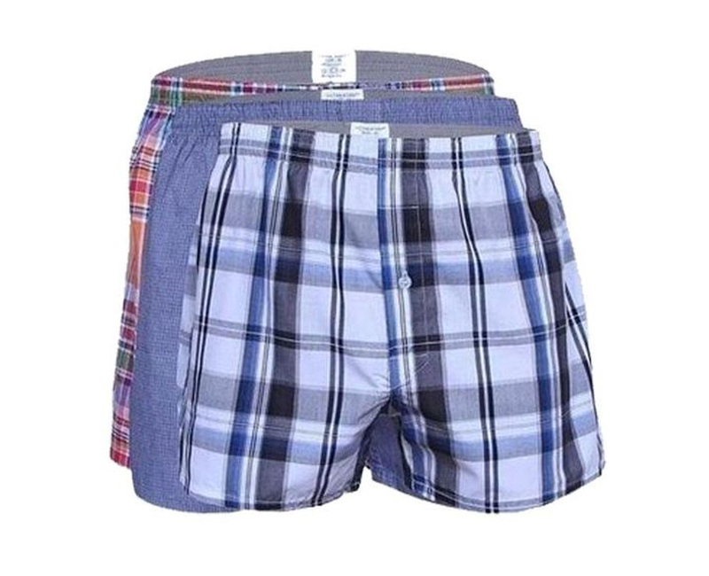3pcs Men's Boxers Checkered Size L- Multi-Color