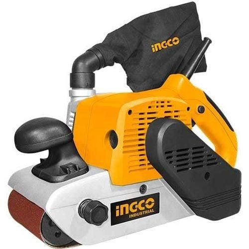 INGCO Belt Sander, 1200W Quick Release Belt Change System Sanders With Dust Bag, 1pcs Sanding Belt, For Working, Derusting, Stripping Paint And Polishing - Yellow