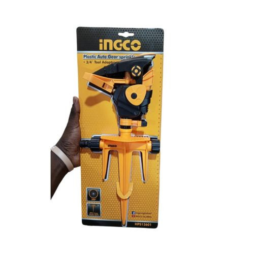INGCO Plastic Auto-Gear Sprinkler With 380 Degrees Rotary Function - Yellow