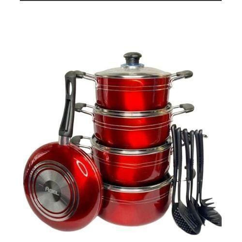 15 Pieces Cookware Set With Non Stick Ladles-Multicolor