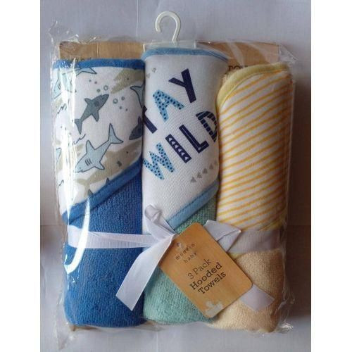 Baby Boy 3 Pack Rolled/Carded Hooded Towels - Multicolor