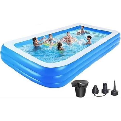Inflatable Swimming Pool With Pump - Blue