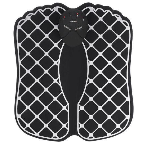 Foot Massager, Portable Electric Foot Massage Mat, Adjustable 6 Vibration Modes 10 Frequency Feet Muscle Massage Machine Blood Circulation Improve, Pain Relief - Black