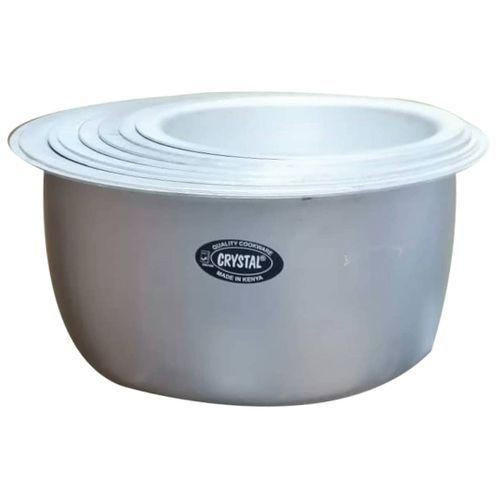 8Pcs Set of Alluminium Crystal Saucepans - Silver