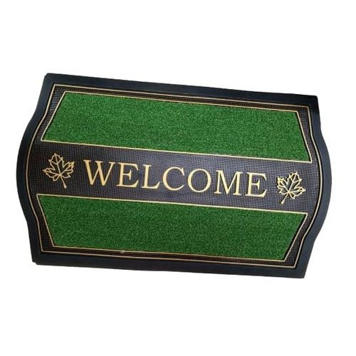 Rubber Heavy Duty Door Mat With Different Skirtings Doormat- Black