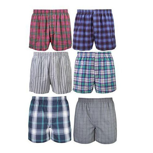 Men's Boxers Checkered 6 Pack- Multi-Color