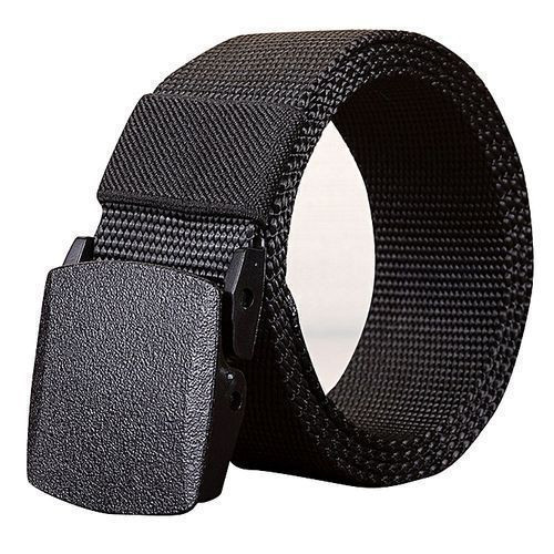 Men's Outdoor Sports Nylon Waistband Canvas Belt -Black