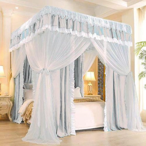 4Stands Curtain Mosquito Net Beautiful Decorative Design Romantic And Decorative Bed Net S4 White