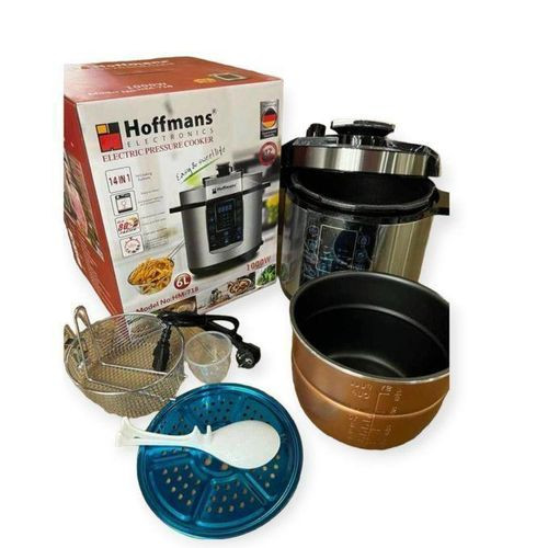 Hoffmans Electric Pressure Cooker 6L Fast Cooking - Silver