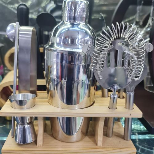 Stainless Steel Cocktail Shaker Set - Silver