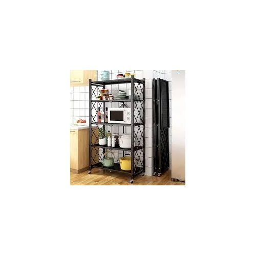 Multifunctional 3 Tier Folding Storage Shelves Kitchen Oven Foldable Storage Shelf Kitchen Display Rack Folding Shelf. Multcolour