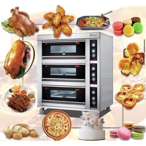 3 Deck 6 Trays Gas Deck Oven Baking Machine Commercial
