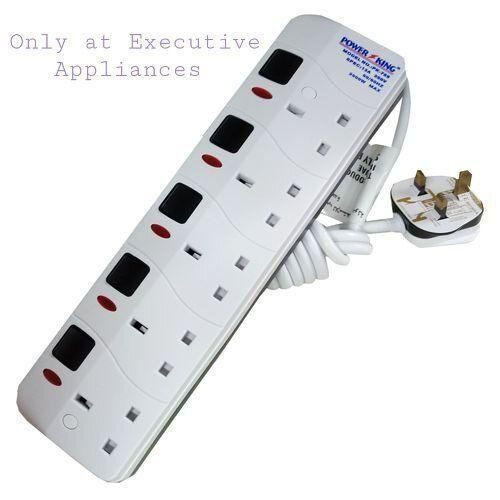 Power King Heavy Duty 4 Way Electric Extension Cable Overload Protection For All Appliances -White