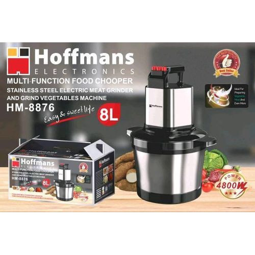 Hoffmans Stainless Steel 8L Multifunctional Food Processor - Silver