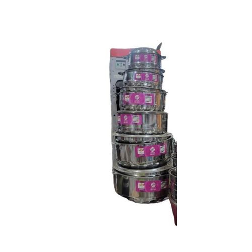 6pcs Stainless Steel Serving Dishes/ Hot Pots-Silver