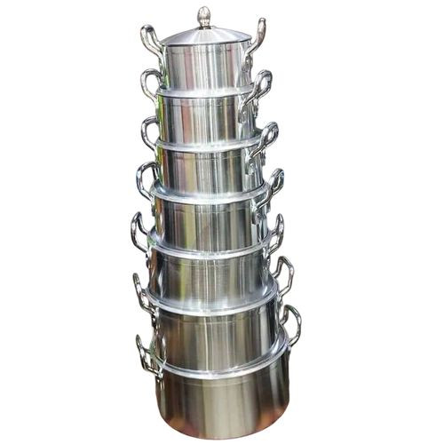 7 Piece Heavy Stainless Steel Saucepans/Cookware - Silver