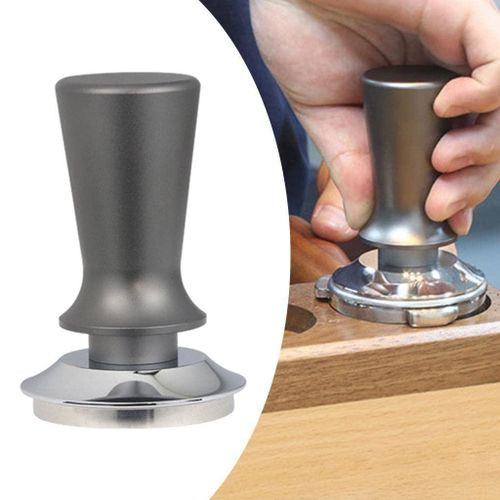 Coffee Tamper, Stainless Steel Built Spring Resistant Coffee Powder Tamper For Milk Tea- Color Silver