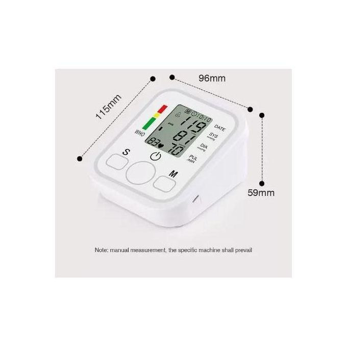 Digital Upper Arm Blood Pressure Monitor – Automatic BP Machine with Cuff (2–38cm) & LCD Display