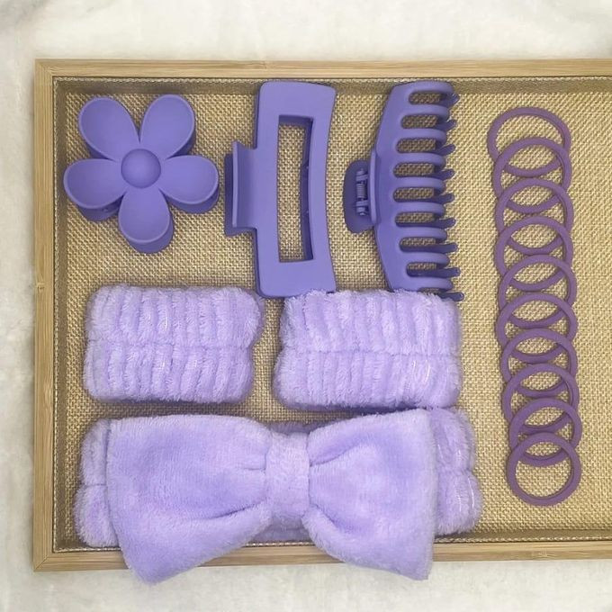 16 Pcs Makeup Headband and Wrist Band Set Soft Bubble Sponge Headband With Hair Claw Clip Ties For Women