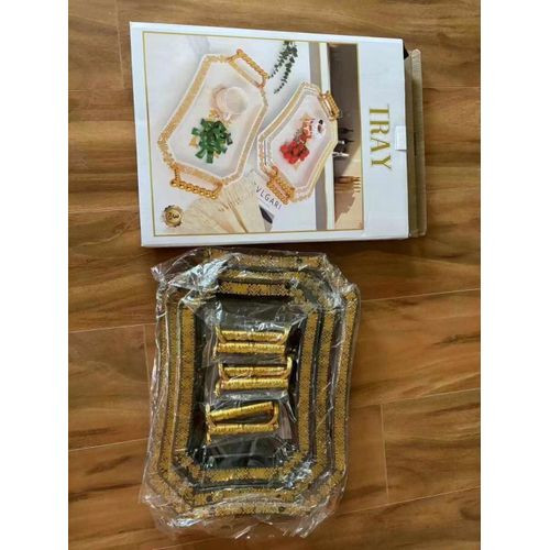 3Pc Set Of Vlgari Trays- Color Black & White