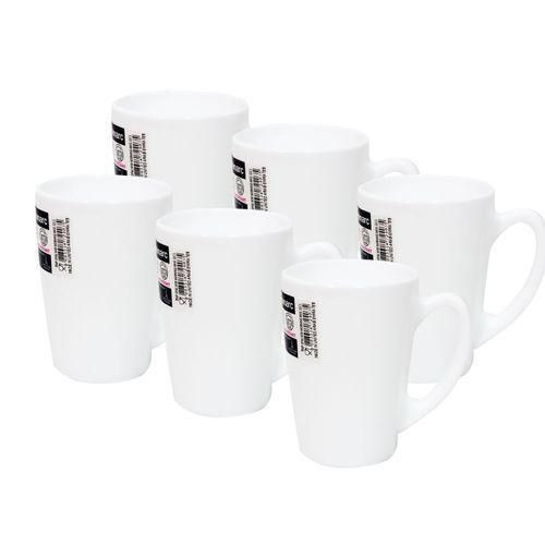Set Of 6 Ceramic Tea Cups - White