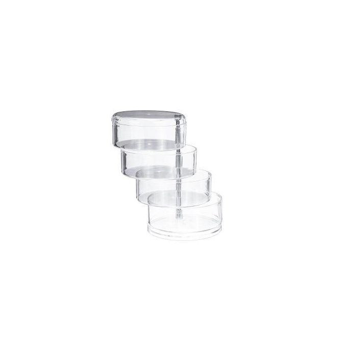 Rotating Jewelry Box Case With Lid Earring Holder Colorless